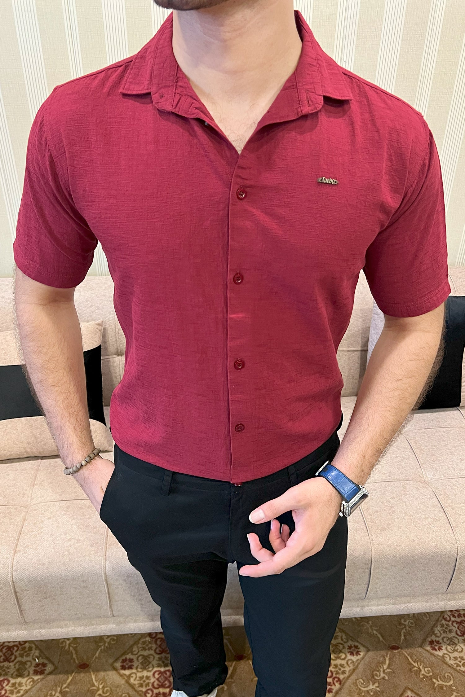 Turbo Textured Relaxed Fit Casual Shirt