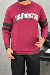 Broklyn NYC Letter Graphic Full Sleeves Men's Sweatshirt