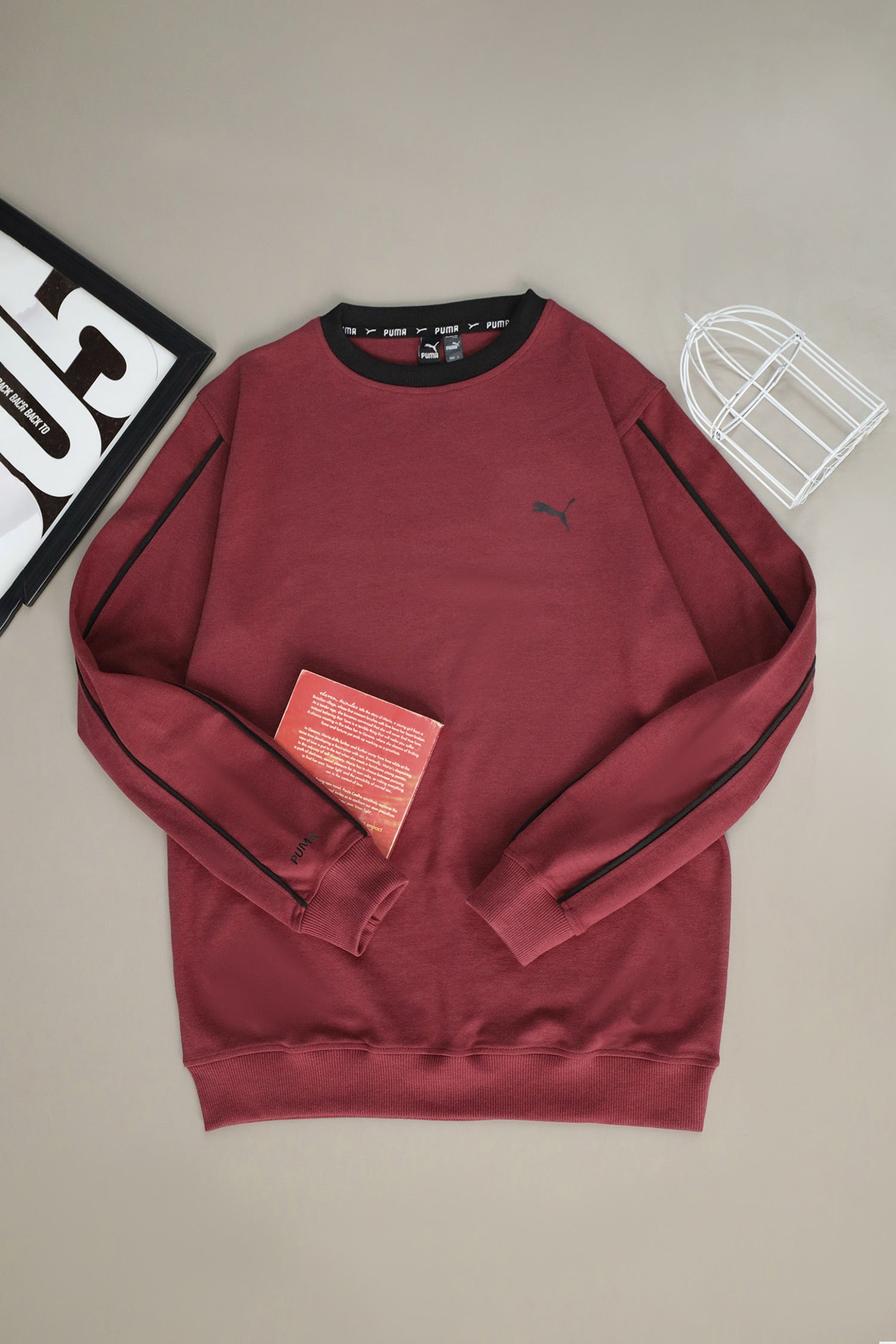 Pma Nocturne Stripe Round Neck Imported Men's Sweatshirt