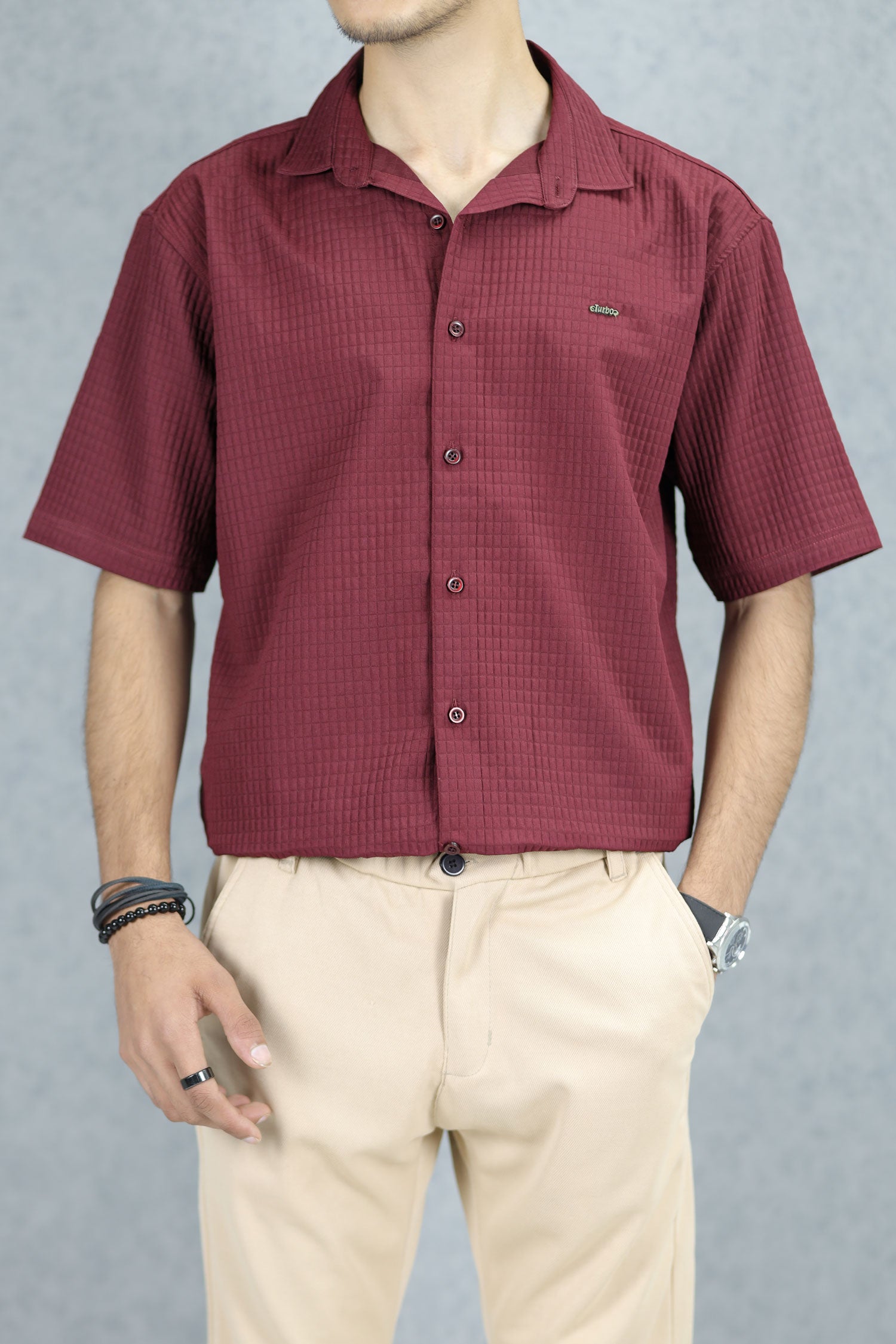 Turbo Waffle Patterned Cubin Casual Shirt