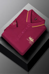 Turbo Premium Polo Club Triple-Pony Men's Polo Shirt In Maroon