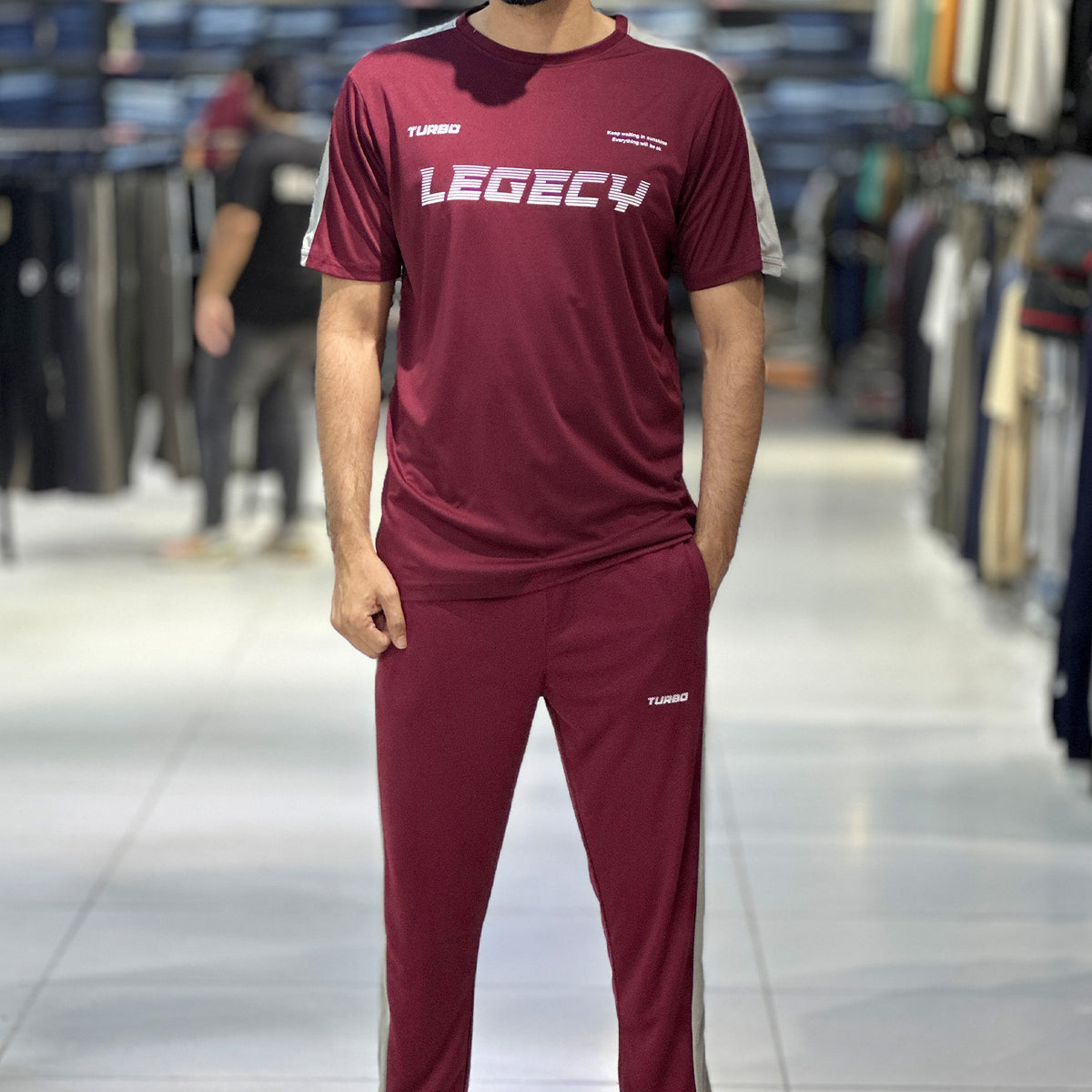 Turbo Legecy contrasting stripes Men's Tracksuit In Maroon – Turbo ...