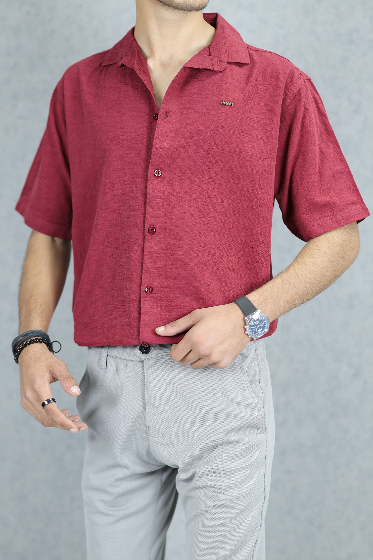 Turbo Textured Relaxed Fit Casual Shirt