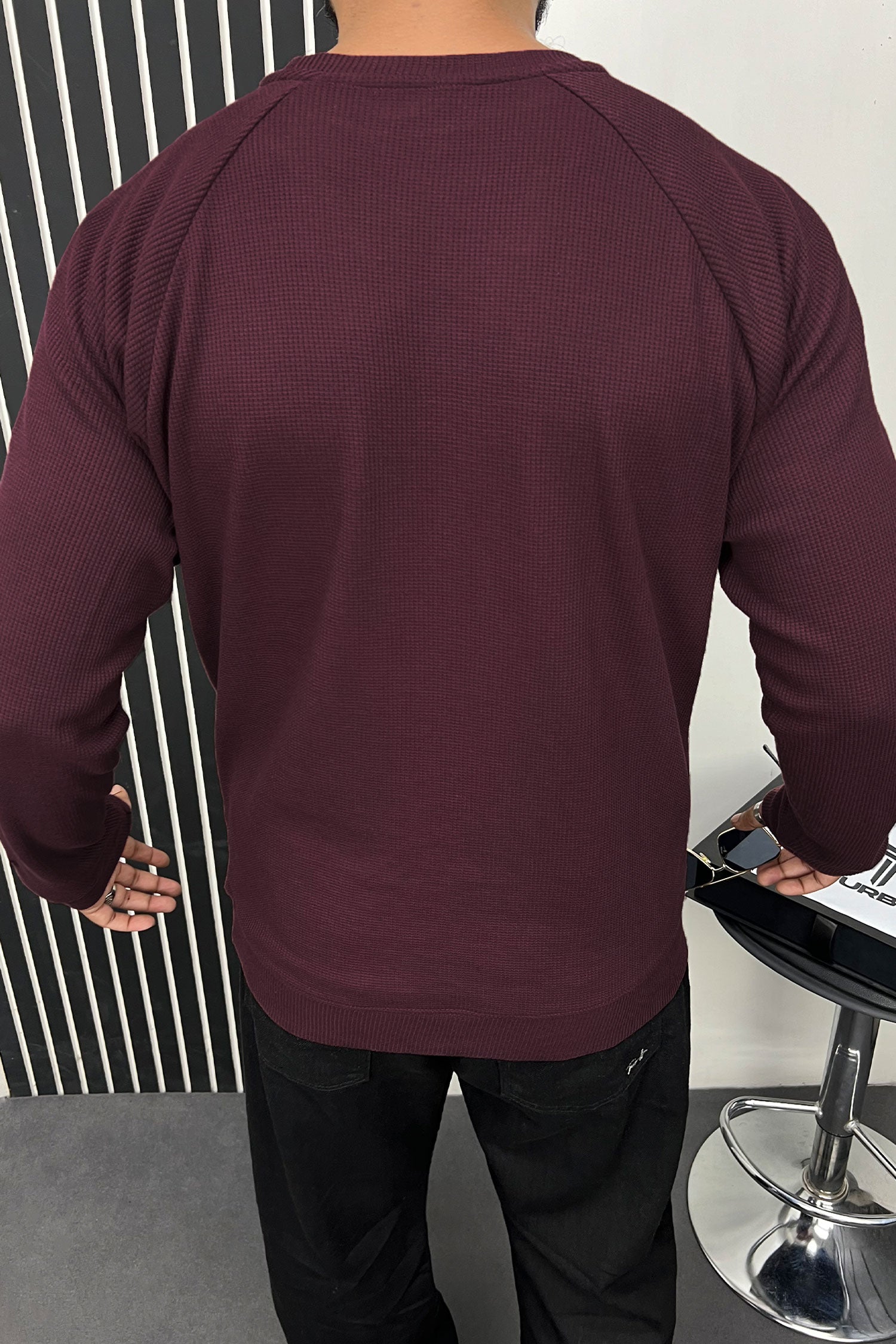 Turbo T Shoulder Style Round Neck Thermal Cotton Men's Sweatshirt