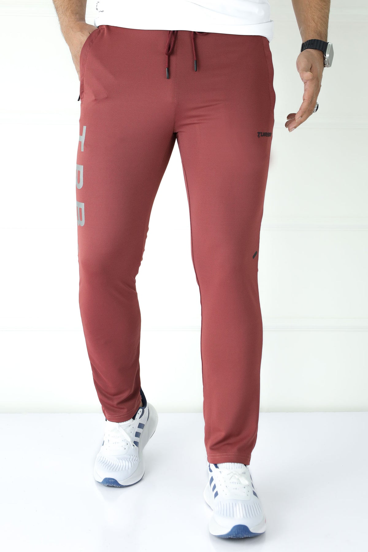 TRB Performance Vision Workout Men's Dryfit Trouser In Maroon