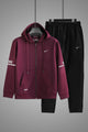Nke Urban Edge Slim-Fit Hoodie Zipper Tracksuit In Black & Maroon