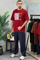 Nke Identity Print Men's Co-Ord Set In Maroon