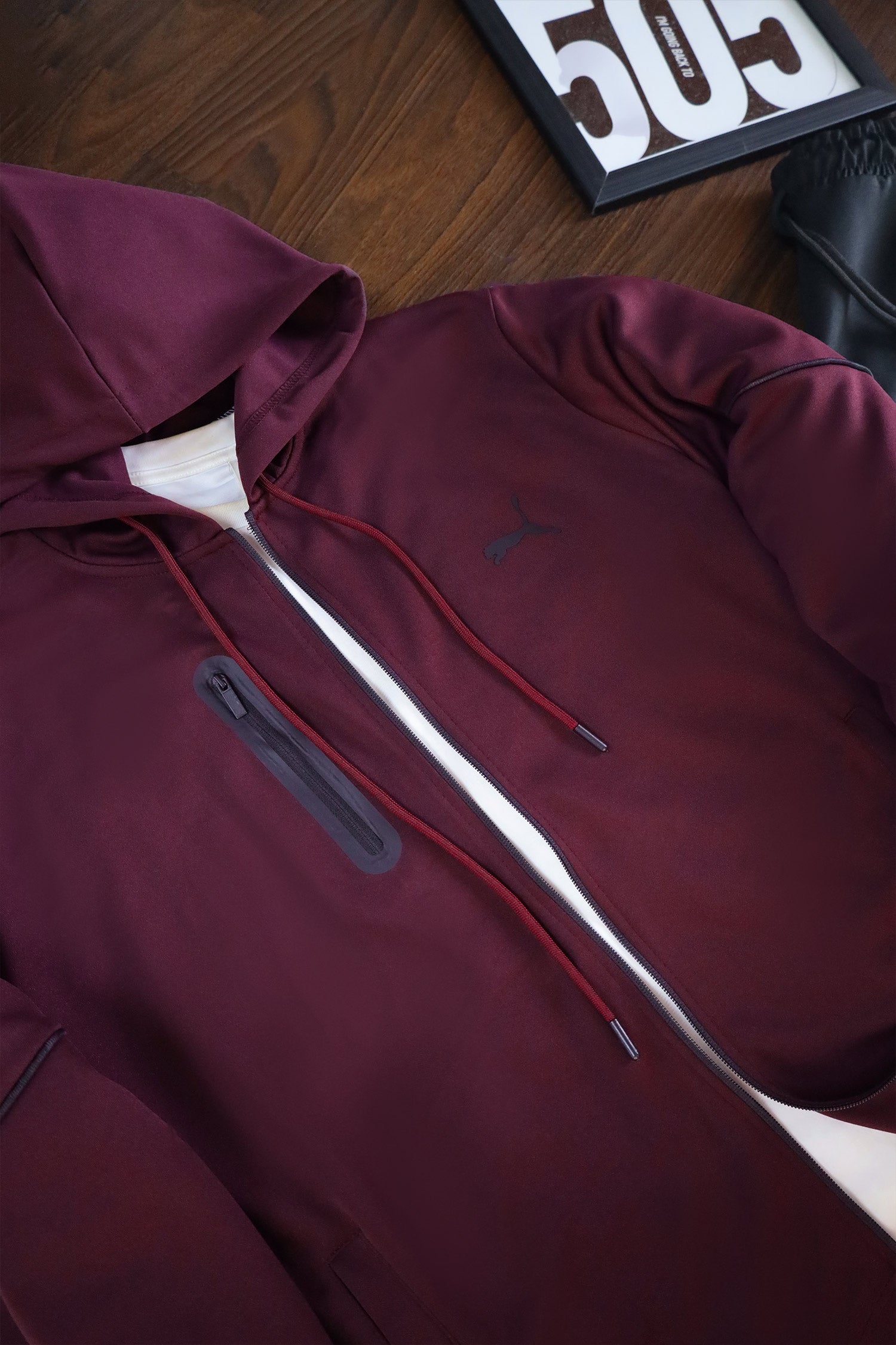 Pma Mens Vent Hooded Woven Zipper Tracksuit