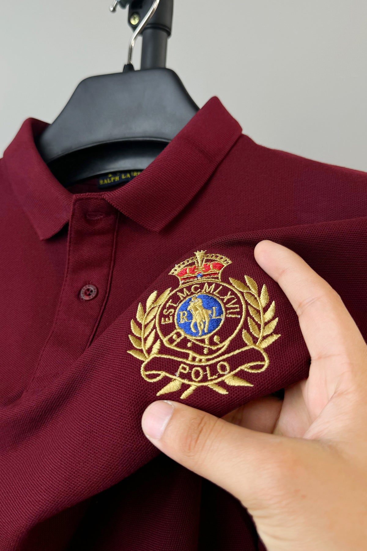 Rph Lren Polo Crest Badge Men's Polo Shirt