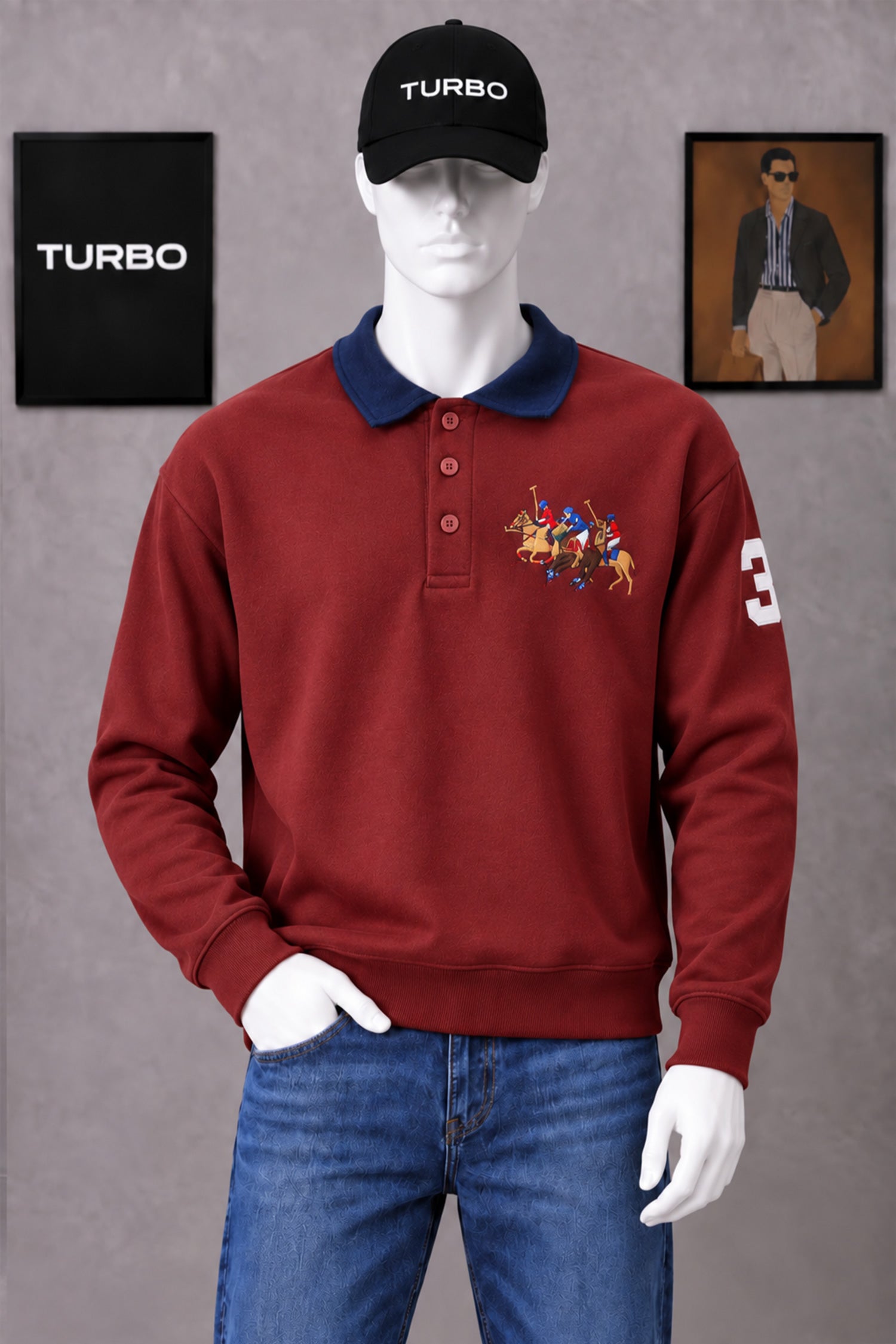 Polo Signature Elite Men's Sweatshirt In Maroon