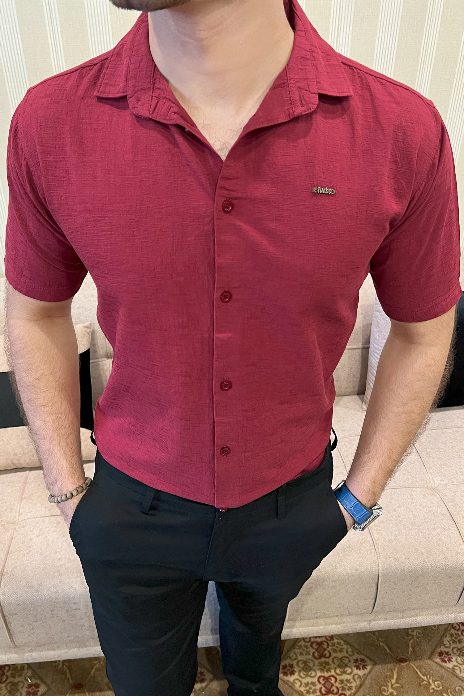 Turbo Textured Relaxed Fit Casual Shirt