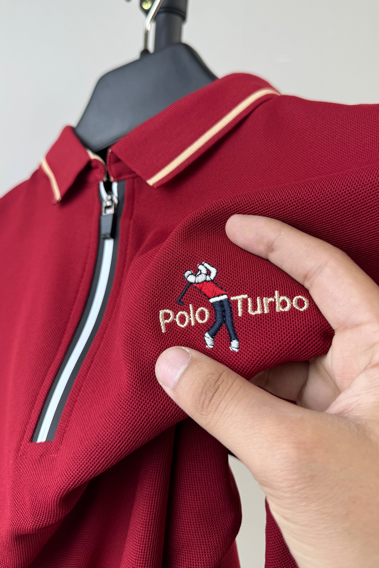 Turbo Polo Club Zipper Placket Men's Polo Shirt