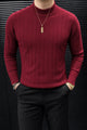 Turbo Minimalist Mock-Neck Lining Imported Men's Sweater
