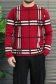 Turbo Preppy Plaid Imported Round Neck Men's Sweater