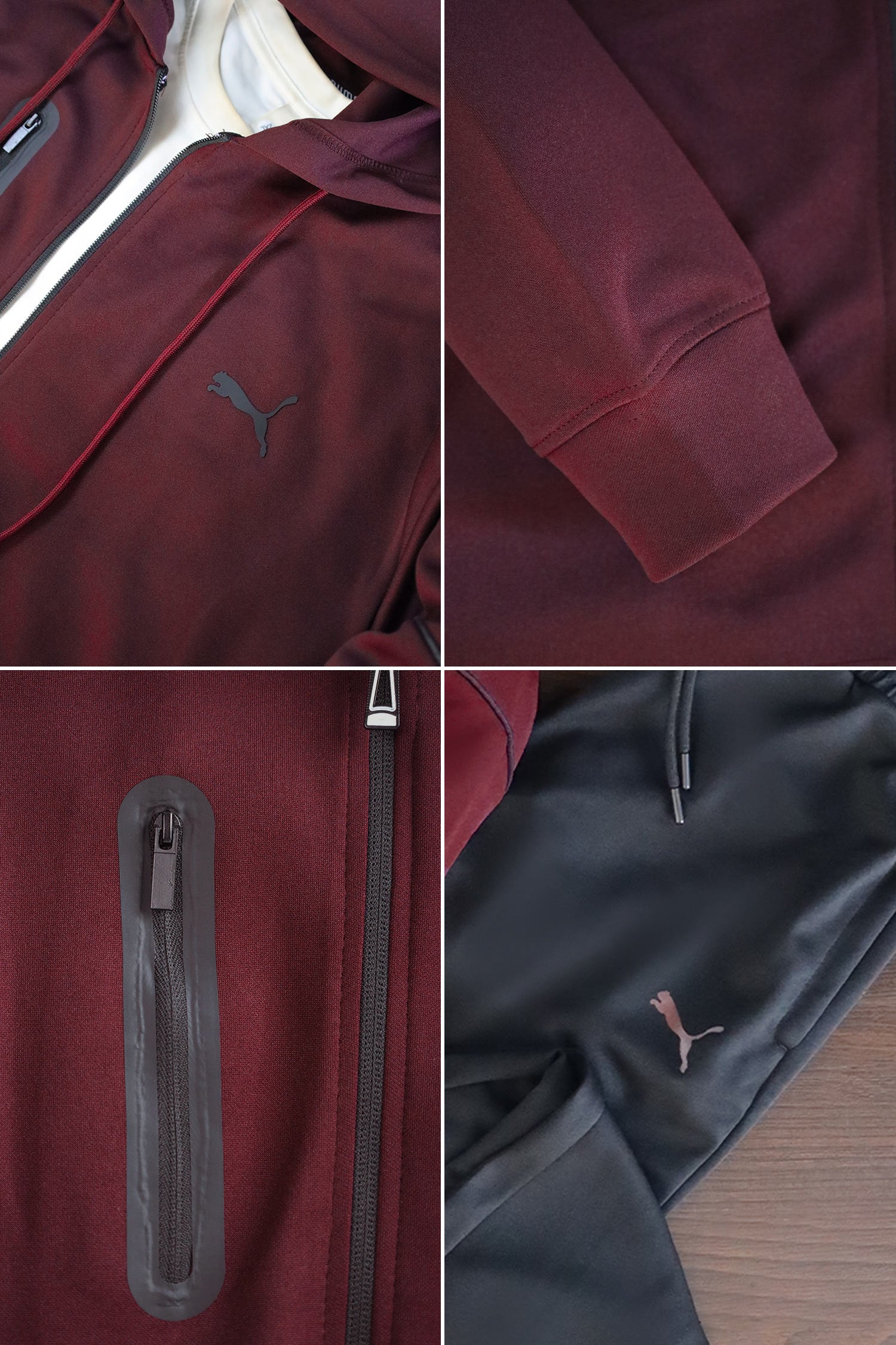 Pma Mens Vent Hooded Woven Zipper Tracksuit