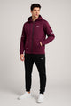 Nke Urban Edge Slim-Fit Hoodie Zipper Tracksuit In Black & Maroon