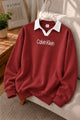 Caln Klen Aesthetic Quarter Collar-Style Men's Sweatshirt In Maroon