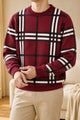 Turbo Preppy Plaid Imported Round Neck Men's Sweater