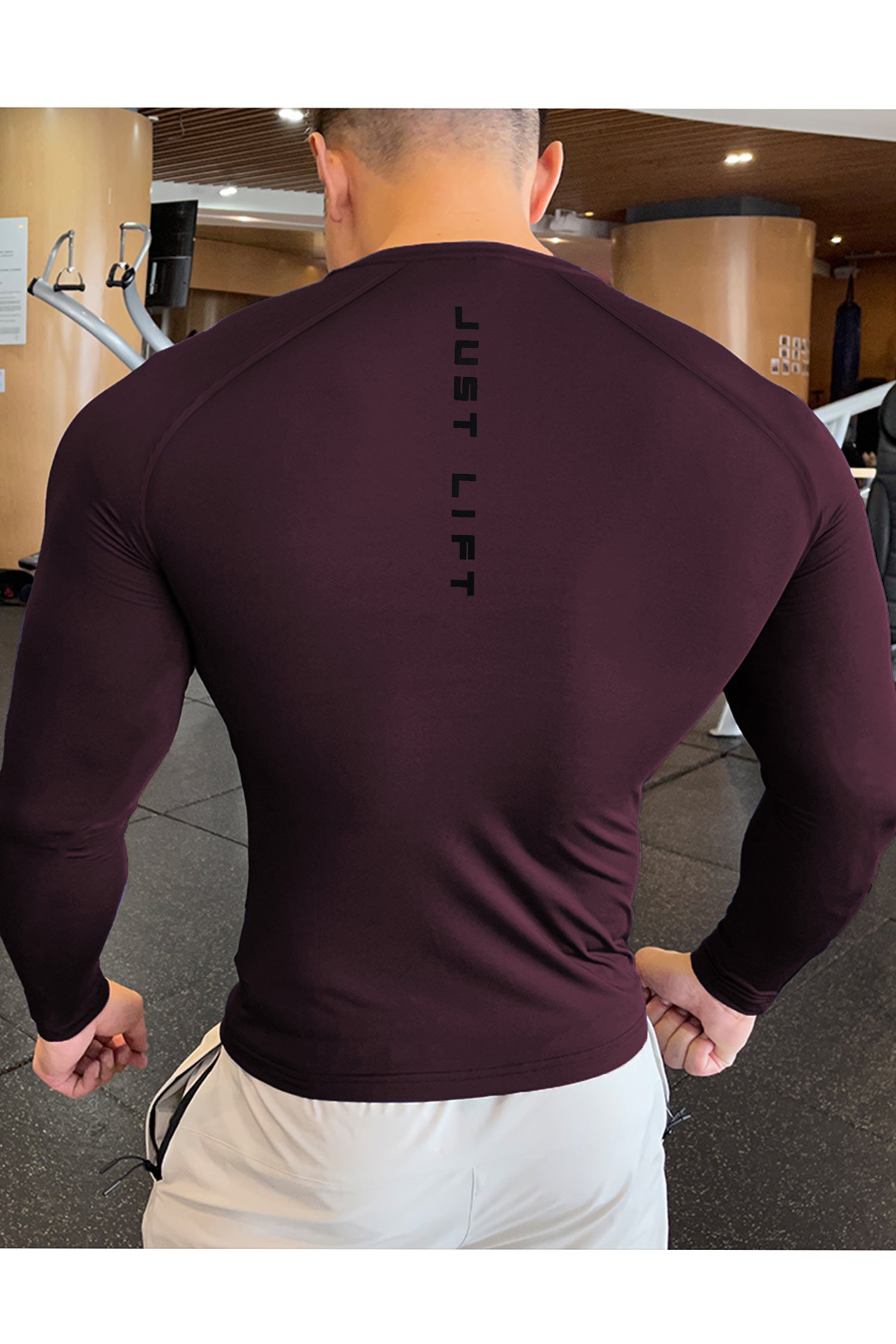 Turbo Writing Micron Activewear Full Sleeve Shirt In Maroon