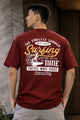Turbo "Endless Summer" Typography Oversize Tee In Maroon