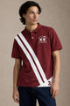 LA Mrtin Striped Exclusive Quality Design Men's Polo Shirt In Maroon