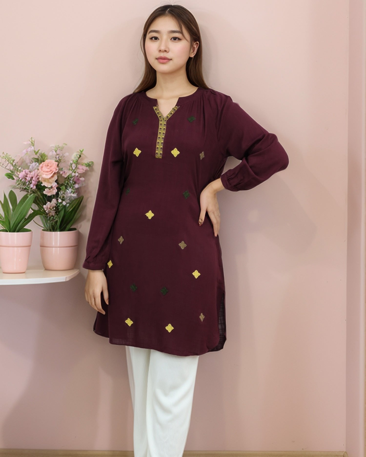 Embroidered Design Timeless Charm Turkish Imported Top