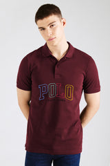 Rph Lren Polo Big Fit Logo Men's Polo Shirt In Maroon