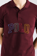 Rph Lren Polo Big Fit Logo Men's Polo Shirt In Maroon