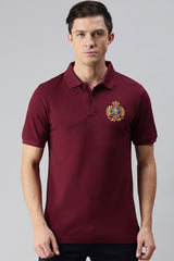 Polo Rph Luren Classic Fit Typography Embroidered Men's Polo Shirt In Maroon