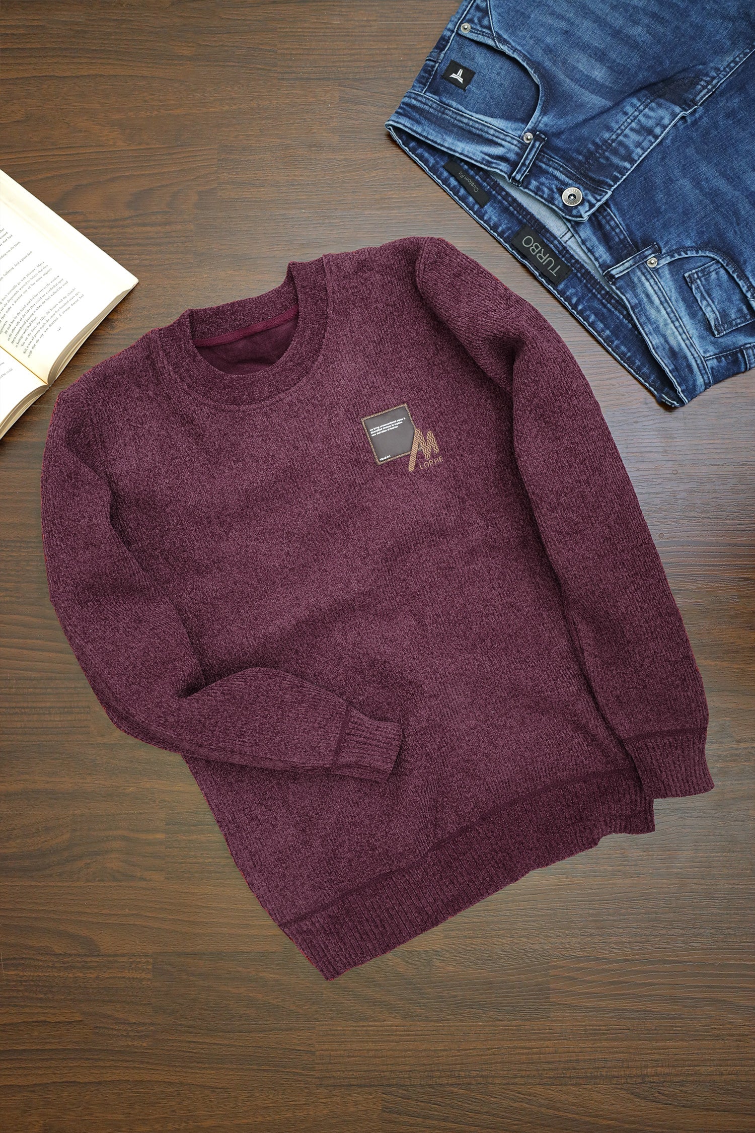 Sweater Style Round Neck Imported Men's Sweatshirt