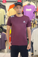 Rebok Printed Logo Training Dry-Fit Tee Maroon