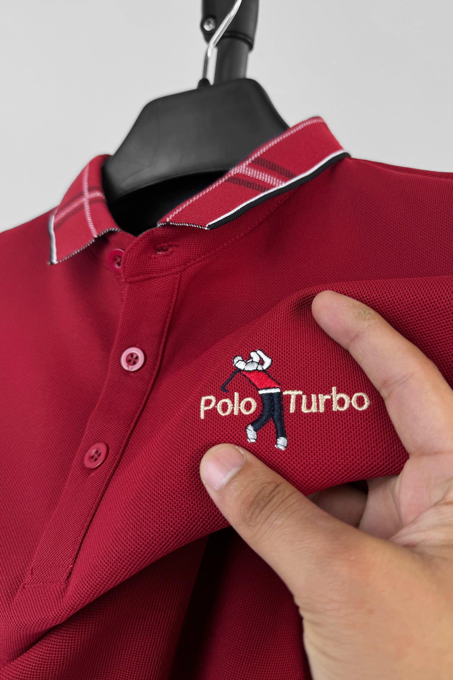 Turbo Polo Patterened Collar Men's Polo Shirt