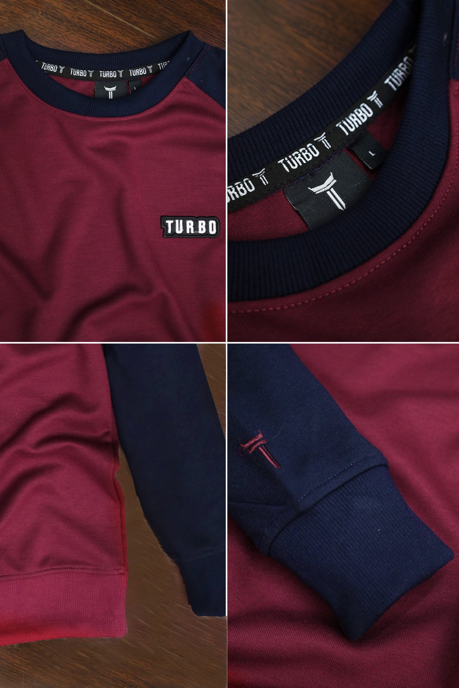 Turbo Contrast Tone Signature Logo Full Sleeves Men's Sweatshirt