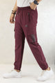 Adds Micro Stretch Slimfit Imported Sportswear Trouser In Plum