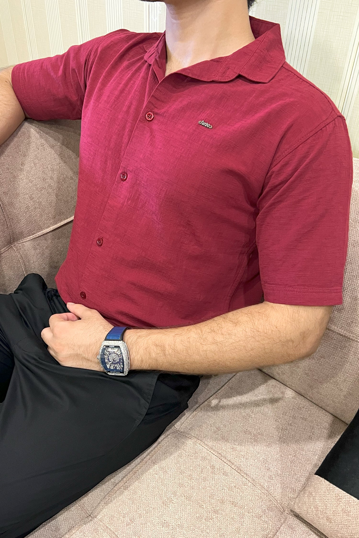 Turbo Textured Relaxed Fit Casual Shirt