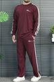 Turbo Ordinary Round-Neck Men's Co-Ord Set In Maroon