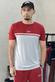 Turbo ColourBlocked Dry-Fit Tee In Maroon