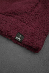 Turbo Cozy Imported Sherpa-Lined Hoodie In Maroon