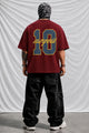 Turbo National Hip-Hop Oversize Men's Tee In Maroon