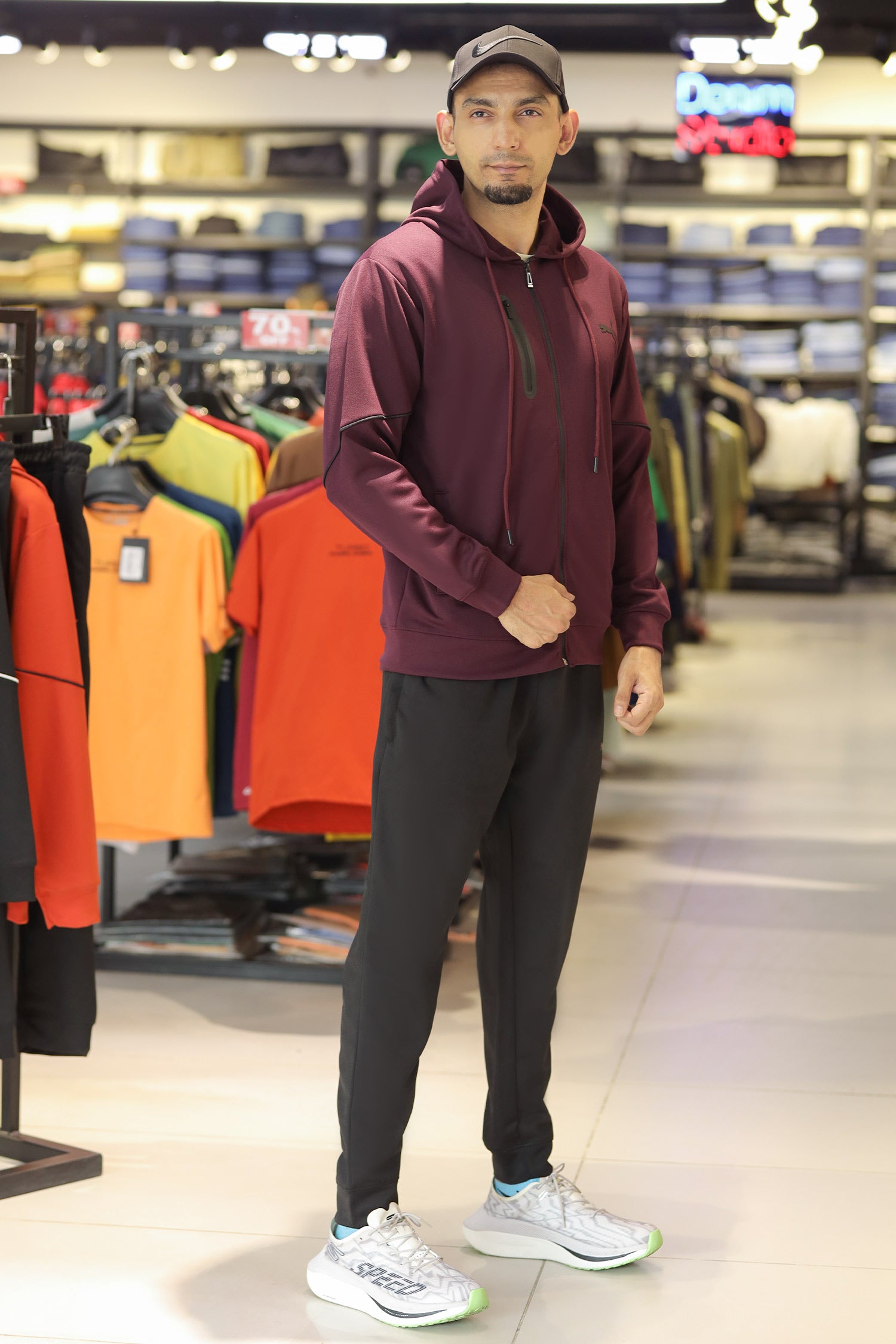 Pma Mens Vent Hooded Woven Zipper Tracksuit