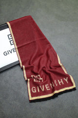 Givncy Monogram Blow Up Fine Wool Men Mufflers In Maroon