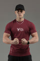 Turbo 'Action-Ready' Graphic Mesh Dry-Fit Tee In Dark Maroon