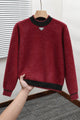Prda Long Sleeve Pullover Imported Round Neck Rabbit Wool Men's Sweater