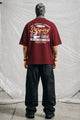 Turbo "Endless Summer" Typography Oversize Tee In Maroon
