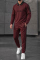 Lro Piana Authentic Style Collar Men's Co-Ord Set In Maroon