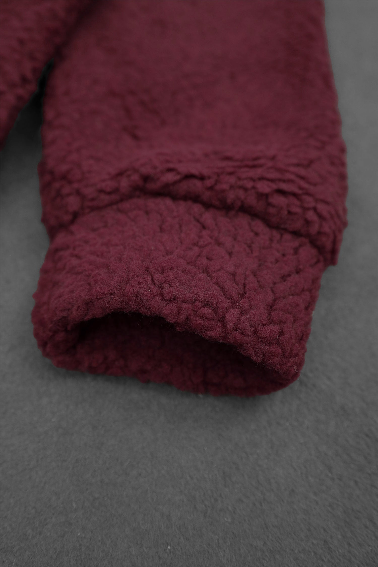 Turbo Cozy Imported Sherpa-Lined Hoodie In Maroon