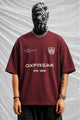 Turbo "Oxfreak Typographic" Oversize Tee in Maroon