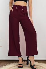 Trendy Button Threadz Belted Comfy Flapper Trouser - Women