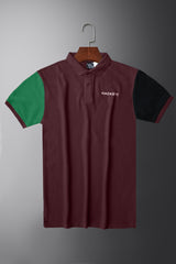Hackt Heritage Multi Nbrs Short Sleeve Men's Polo Shirt In Maroon