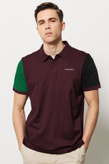 Hackt Heritage Multi Nbrs Short Sleeve Men's Polo Shirt In Maroon